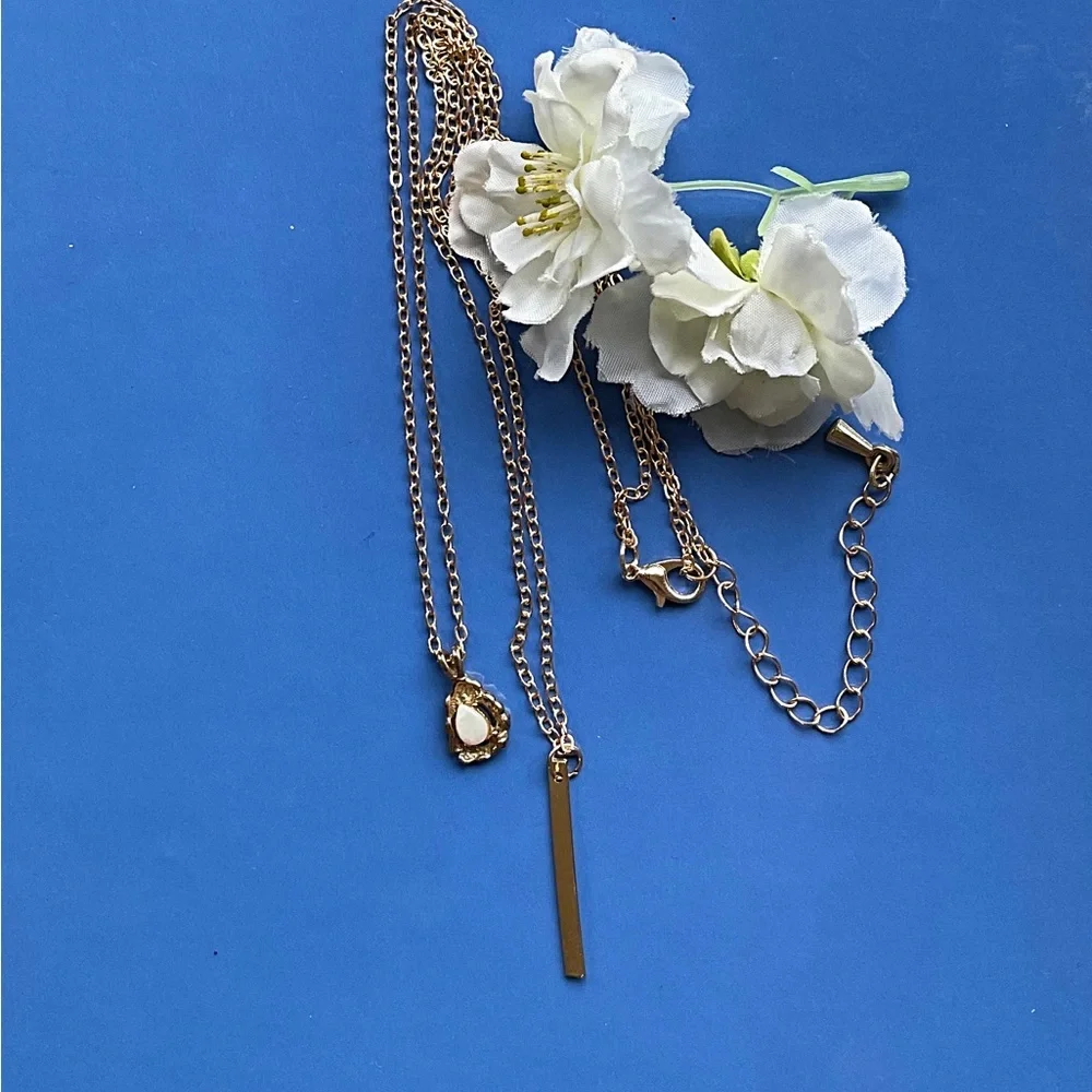 SALE..Double Chain OpalNecklace. Only One - Picture 2 of 9